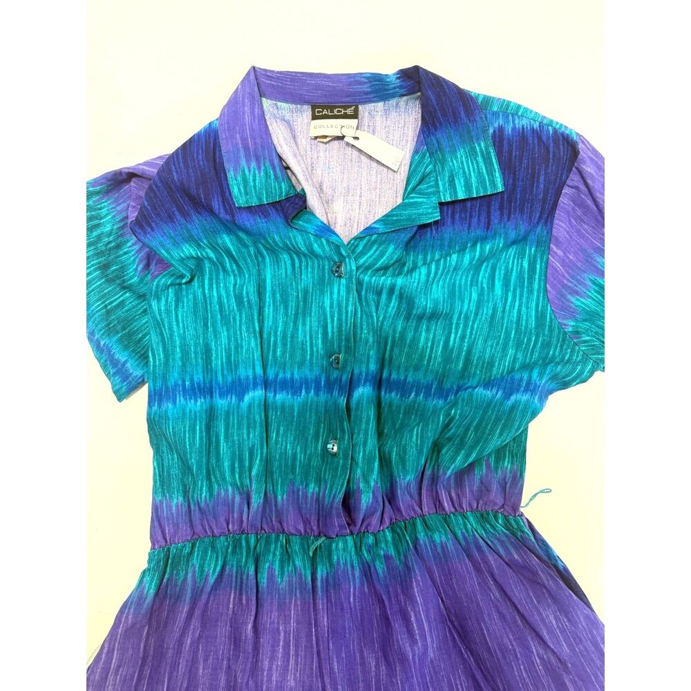 Caliche Collection vintage purple and teal print romper - Picture 2 of 9